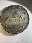1936 Canadian Silver Dollar coin -counterstamp “S”