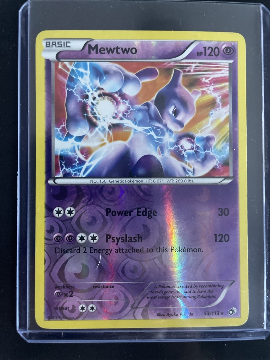 most rare mewtwo cards Pokémon Mewtwo TCG Reverse Holo Rare Card 53/113 B&W Legendary Treasures