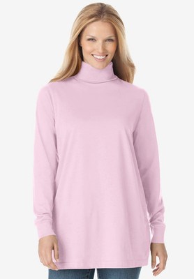 Woman Within Plus Size Perfect Long-Sleeve Turtleneck Tee