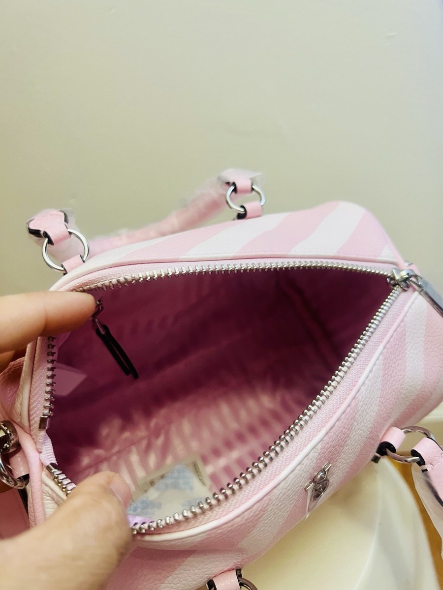 Victoria's Secret Pink & White Iconic Heritage Stripe Mini Duffel