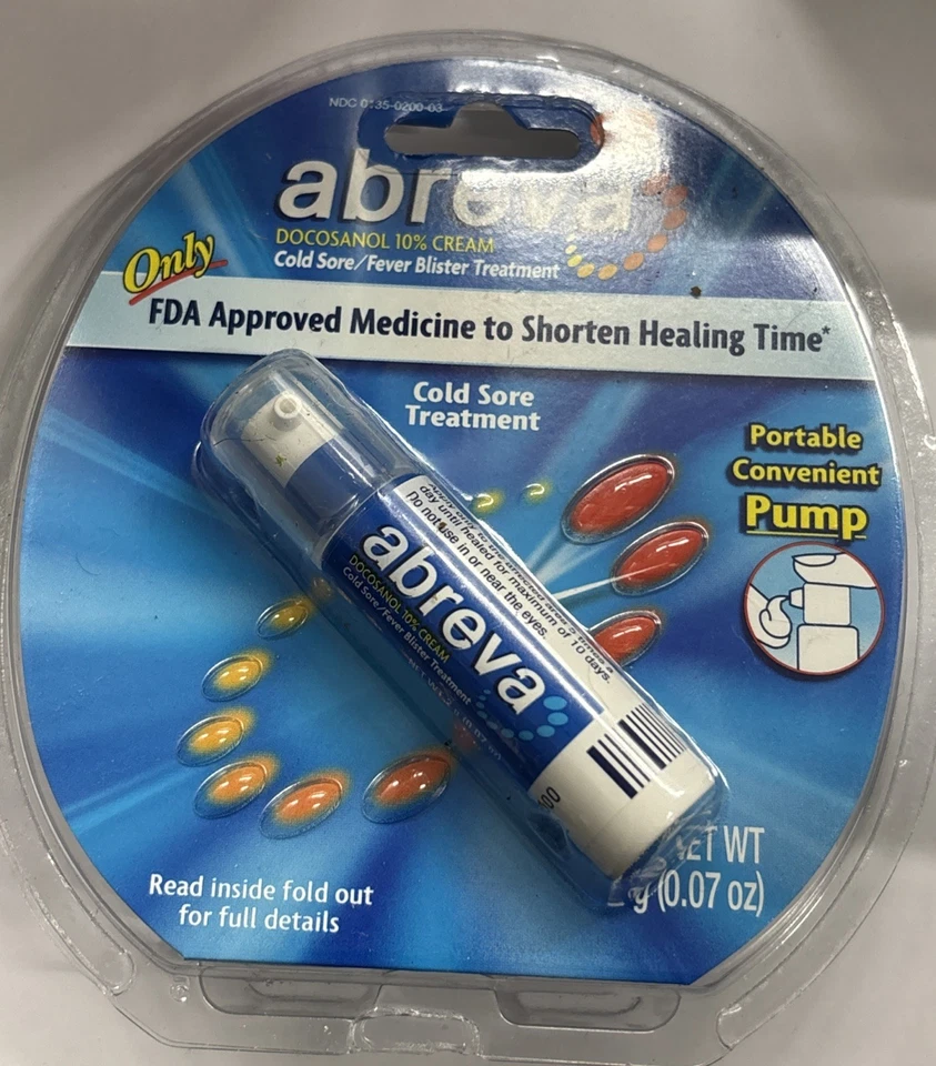 Crema de docosanol para tratamiento con ampollas para herpes labial Abreva 0,07 oz (2 g) EXP. 2026+ Foto 2 de 2
