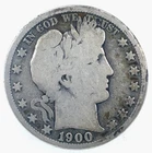 1900-S Barber Half Dollar G - Good 90% Silver 50c U.S Coin # 65