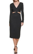 Guess Women's Black Long Sleeve Dress With Slits Size 4