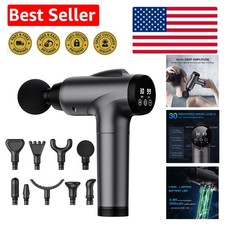 Quiet Handheld Muscle Massager with 9 Heads 30 Speed Levels for Pain Relief