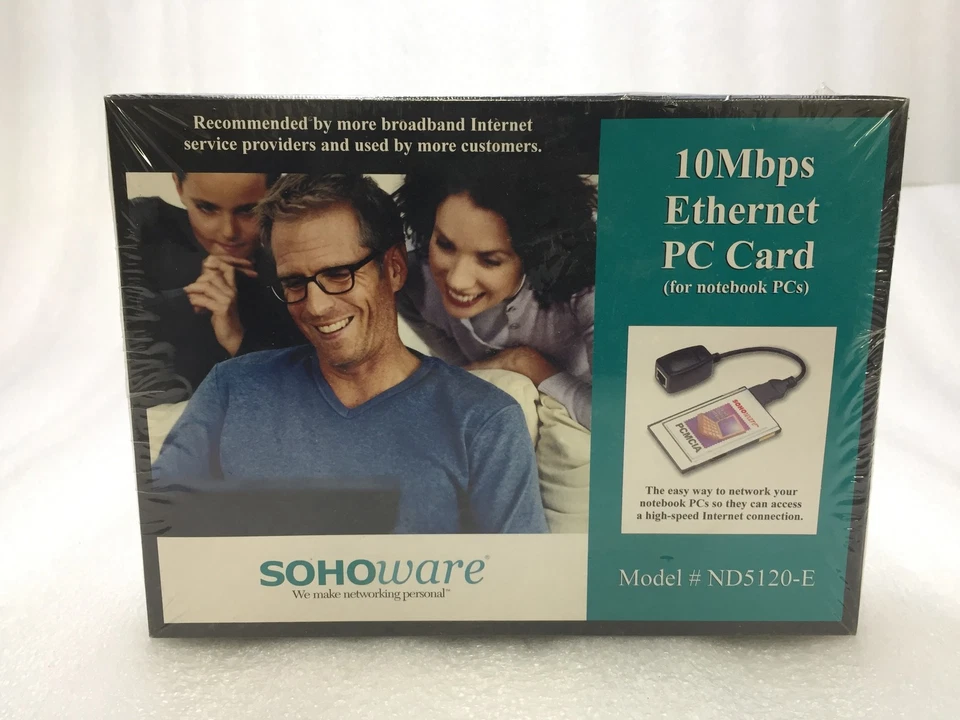 NEW Sohoware ND5120-E A1 PCMCIA 16-bit Ethernet PC Card SEALED BOX - Image 2 of 4