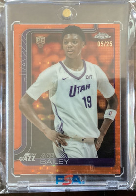 2025-26 Topps Chrome Ace Bailey Orange Refractor Rookie Jazz /25 open to offers