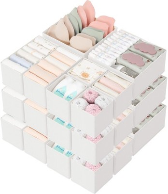 Drawer Organizers 18-Piece Set, Dresser Organizer for Baby Clothes, Foldable ...