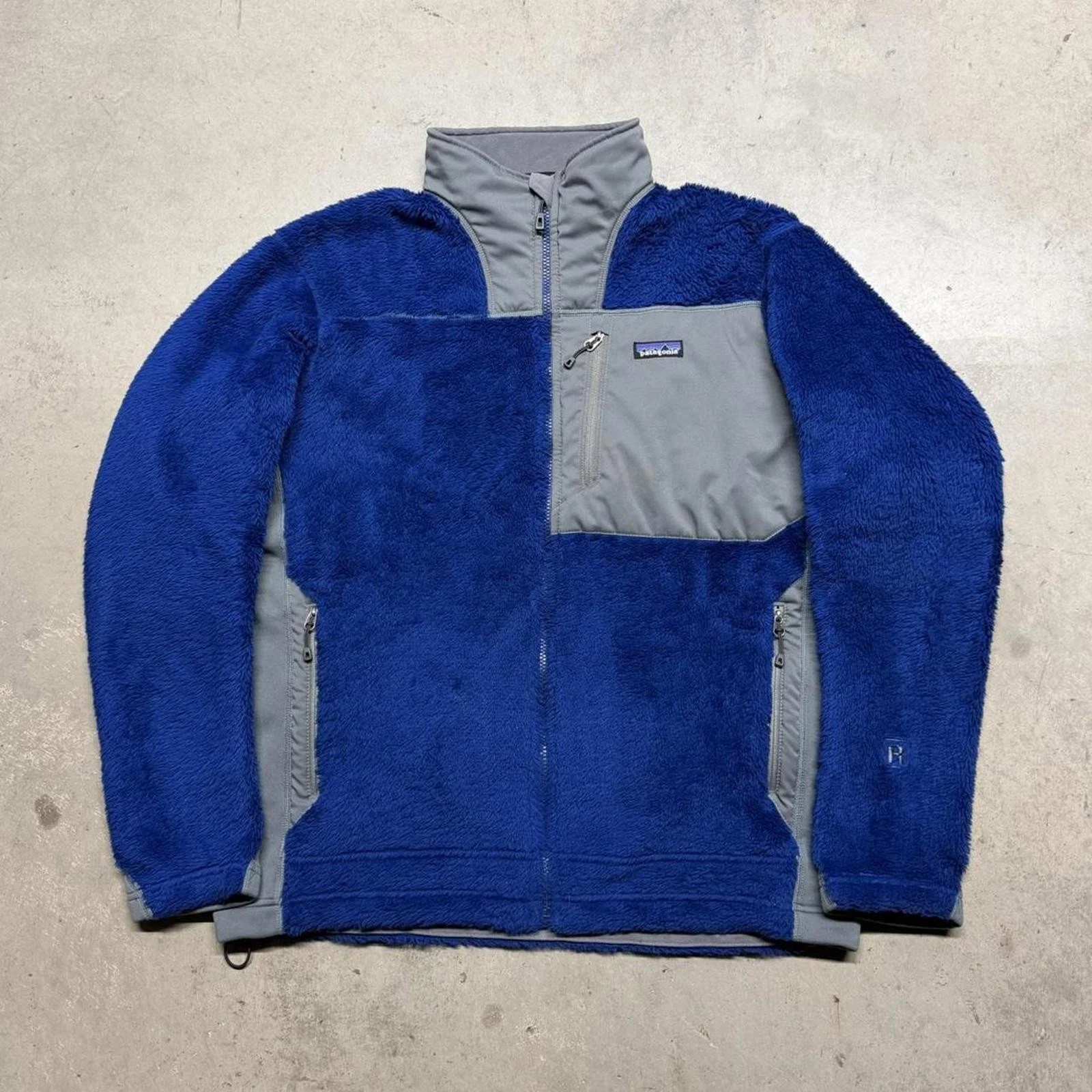 Patagonia R3 Hi-Loft Full Zip Fleece Jacket Mens XL Blue Deep Pile Polartec 2010