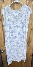 Eileen West Lavender Floral Lace Nightgown Cottagecore Romantic L