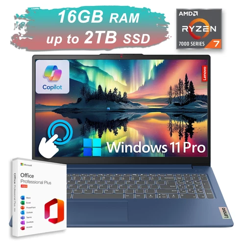 2026 Lenovo Business Laptop 15 Ryzen 7 16GB RAM & Upto 2TB SSD Office 2024 Touch