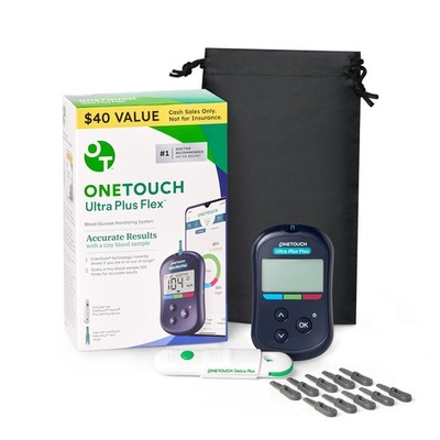 OneTouch Ultra Plus Flex Bonus Pack | 1 Blood Glucose UPF Meter, 1 Delica... 