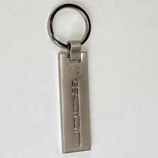 SCION Logo Keychain Key Fob Chain Oval Ring OEM Silver Metal Rectangle Rare