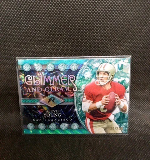 Steve Young 2024 Topps Resurgence  Glimmer and Gleam Aqua Surge #d /249