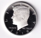 2018 S SILVER PROOF KENNEDY HALF DOLLAR  FROM SILVER PROOF SET #255