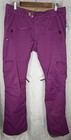 686 Authentic Women’s L Insulated Snow Ski Pants Purple Cargo Waterproof infiDRY