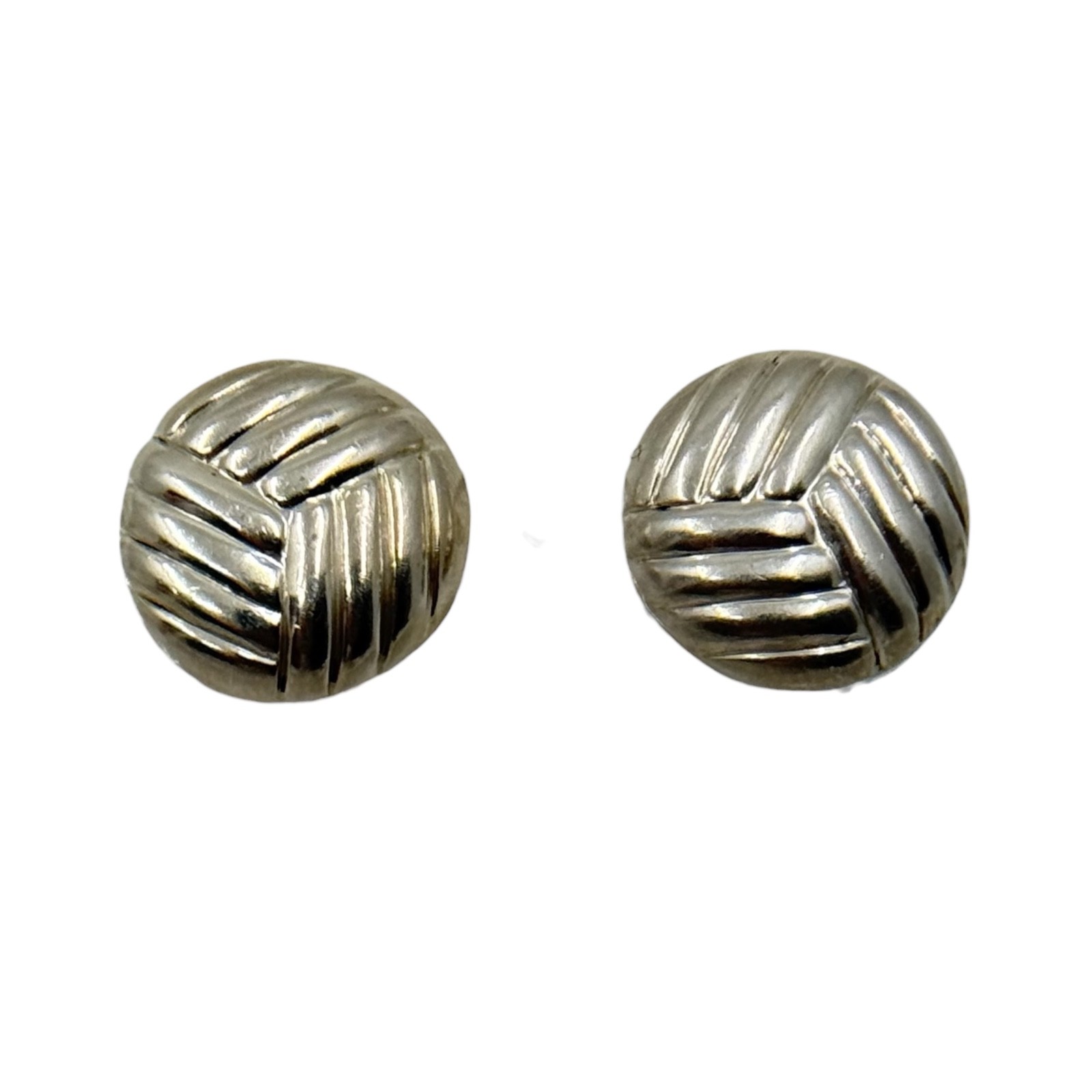 Mexican sterling silver button stud earrings - GM… - image 2