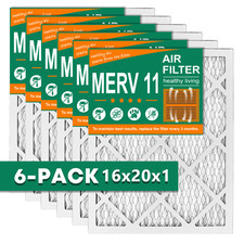 16x20x1 Pleated Air Filters, Replacement for HVAC AC Furnace (MERV 11)