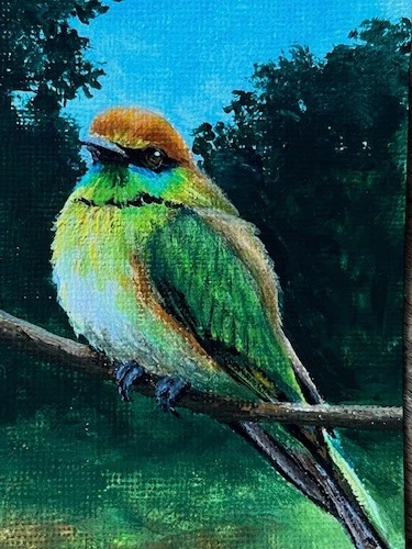 ACEO Paintings KarenHetzerArtworks bird painting-Asian Bee Eater - Image 2 of 2