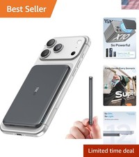 for Magsafe Portable Charger,5000mAh Slim Wireless Magnetic Power Bank with U...