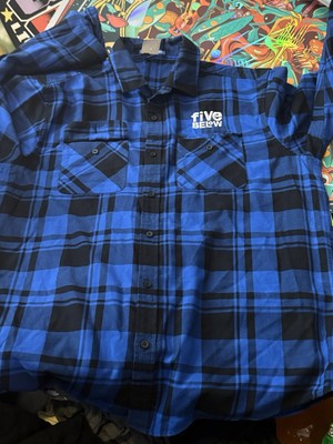 Five Below Shirt 2XL Plaid Blue Crew Employee Uniform Go Have Fun 5 Store
