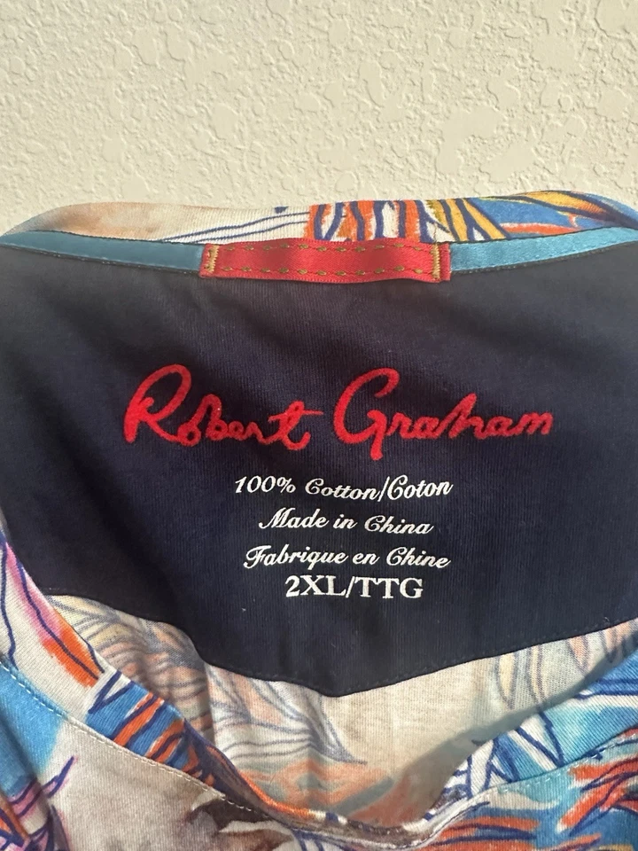 Robert Graham Size 2XL Men’s T-shirt Short Sleeve Multicolor Floral Vacation - Image 3 of 3