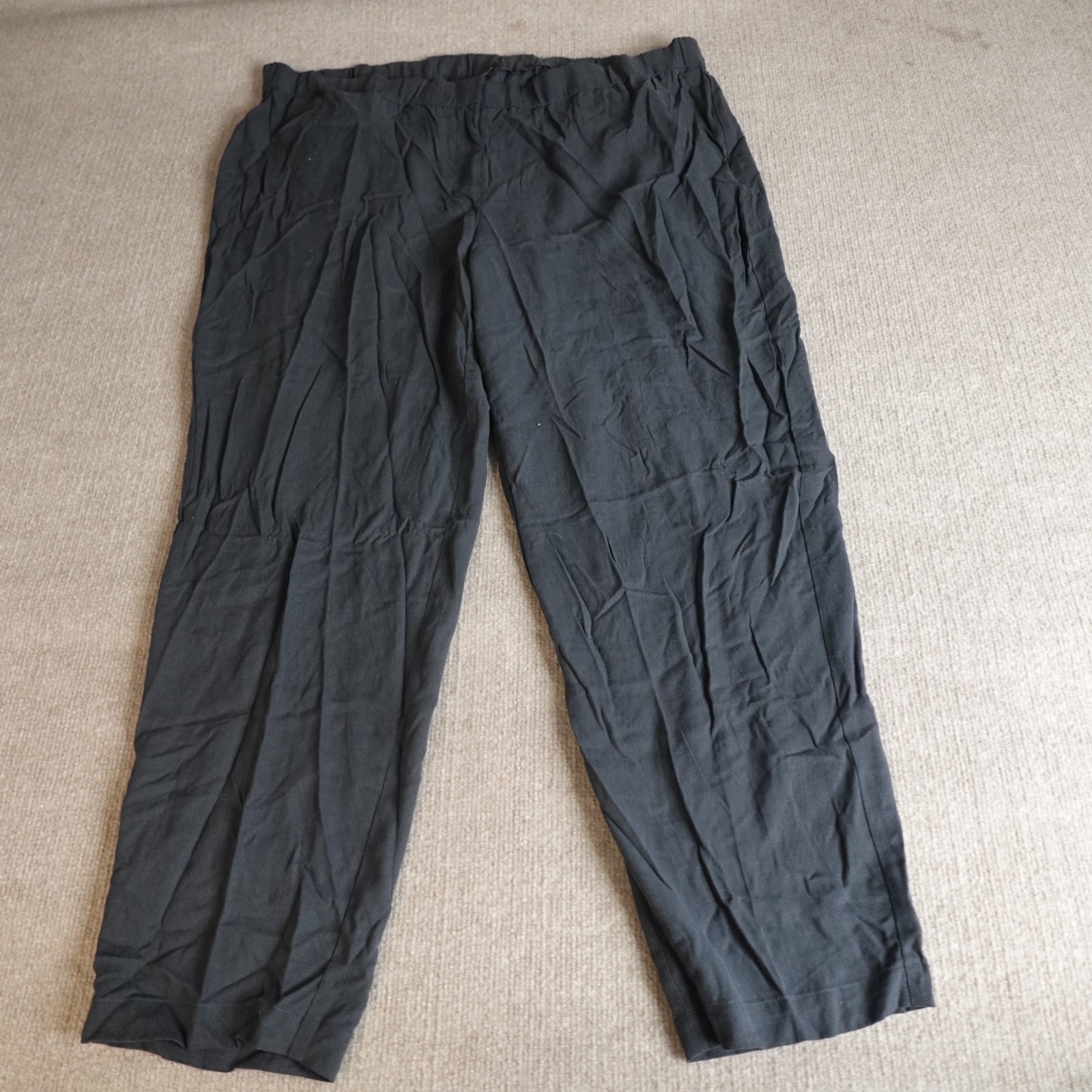Eileen Fisher Pants XL Gray Black Tapered Ankle Trouser NEW