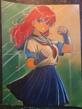 Project A-ko Original Art Illustration Signed 8.5x11 COA 