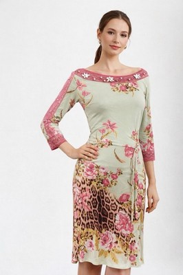 Roberto Cavalli Women's Summer Dress With Flowers And Animal Print 10