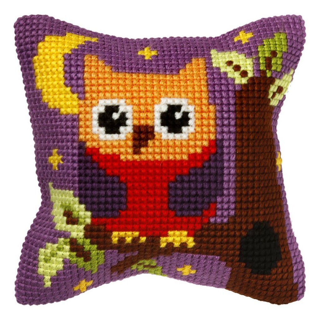 Orchidea Cross Stitch Kit: Cushion: Small: Owl