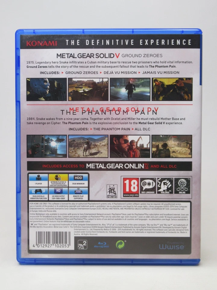 Metal Gear Solid V Ground Zeroes + The Phantom Pain Playstation 4 PS4 Video Game - Image 4 of 4