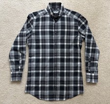 Dolce & Gabbana Gold Mens Dress Shirt 15.5 39 Gray Plaid