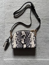 Grey snakeskin Marc Jacobs cross body bag, with designer branding.