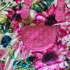 Steve Madden Pink Quilted Shoulder Bag Chain Zipper Adjustable Strap