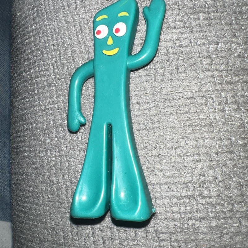 GUMBY Toy Figure Vintage 1989 Rubber 2.75" Prema Toy/Playskool USED -1
