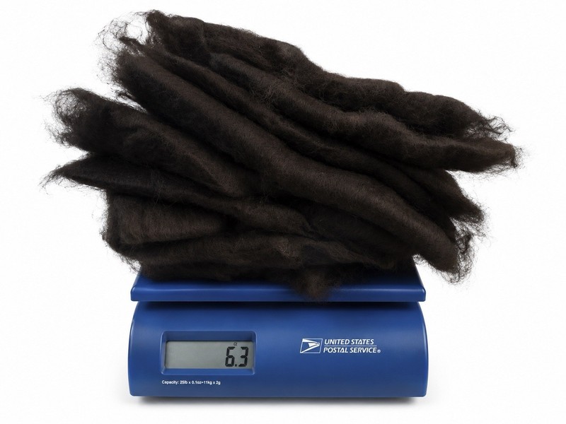 6.3oz Blk Carded Alpaca Fiber Batts Spinning Felting E8