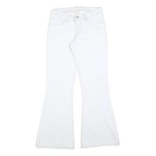 LEVI'S Womens White Regular Flared Denim Light W28 L32 Cotton Blend Zip Jeans