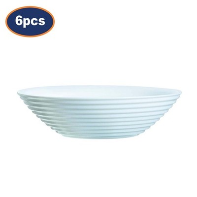 Suppenschüssel Luminarc Harena weiß Opalglas 20 cm Pasta Salat Servierschale 6 Stück