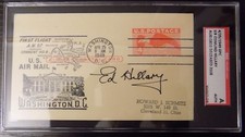 Sir Edmund Hillary Signed 1949 Post Marked w/ SGC Authentic 