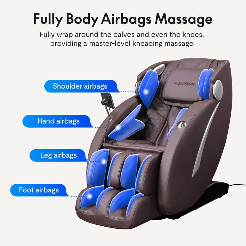 Full Body Massage Chair, Zero Gravity SL-Track Shiatsu, Foot Rollers, Black