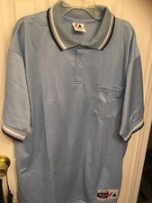 Vintage Majestic Men's Polo Shirt Short Sleeve Carolina Blue SZ L Made in USA