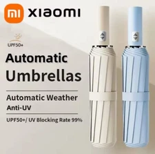 Xiaomi Mijia Fully Automatic Umbrella Black Glue Anti UV Rain Sun Folding Enlarg