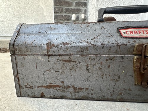 Vintage Craftsman 65161 Tombstone Hip Roof Metal Toolbox w/Tray Crown Logo - Picture 7 of 23