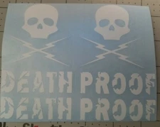 Death Proof decal set. Motorcycle helmet decals, Honda Yamaha Suzuki Harley 