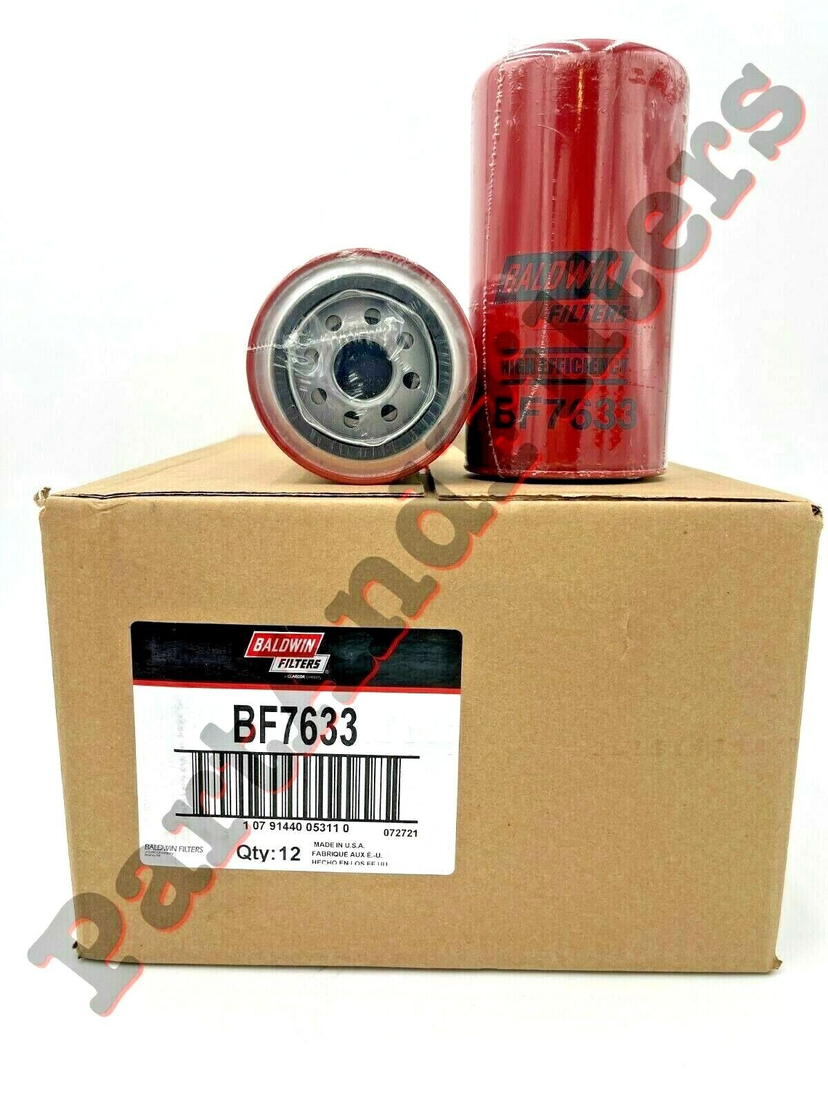 Baldwin BF7633 Fuel Filter Compatible With Caterpillar 1R0750 (Pack of 12)