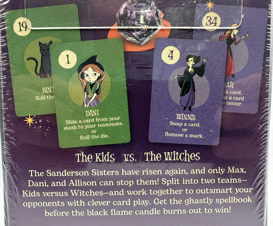 Jogo de cartas Hocus Pocus truques e inteligência do filme Disney 2-4 jogadores idades 8+ - Imagem 3 de 4