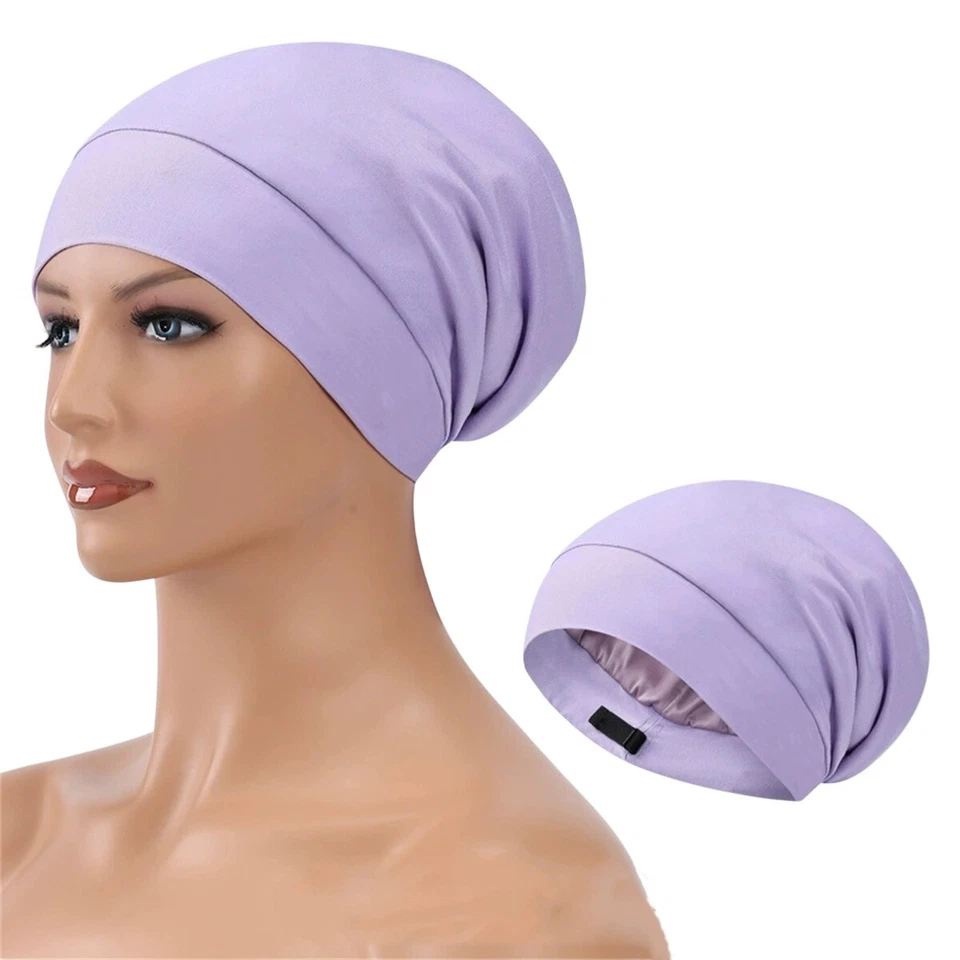 Gorro de pelo para hombres y mujeres gorro de seda satinado para dormir gorro para dormir noche Foto 4 de 4