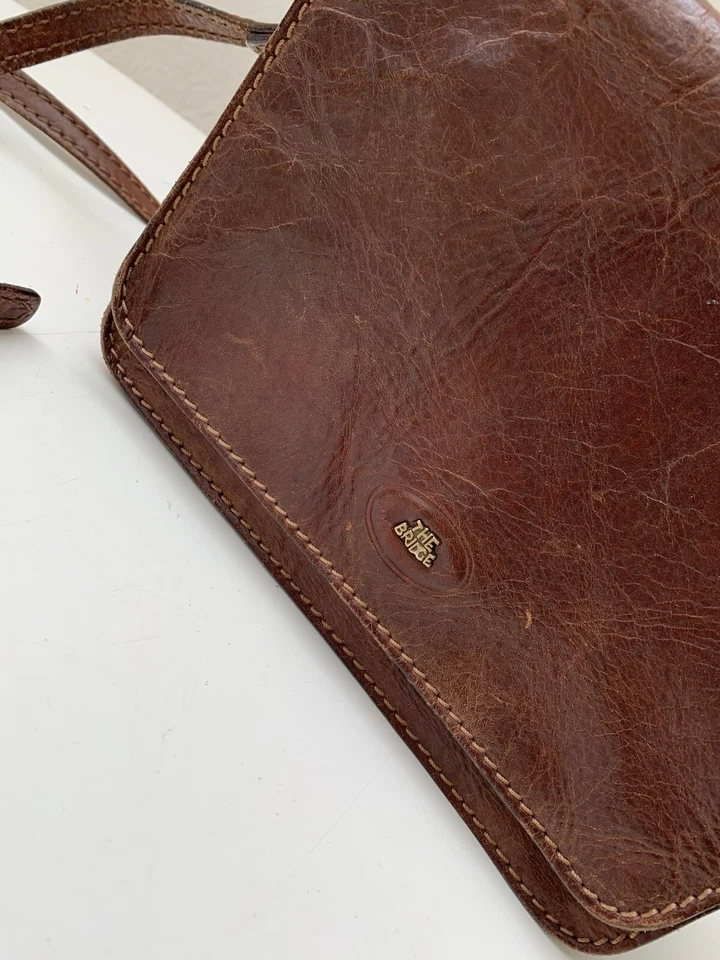 Bolso Bandolera The Bridge de Cuero Marrón Italia Vintage Foto 4 de 4