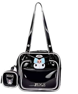 Sanrio Kuromi Ita Bag Patent Leather 3D Design Window Shoulder Bag JK Campus Set