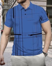 New Men's Breathable Performance Polo Shirt - Quick-Dry, Lightweight Golf Size L