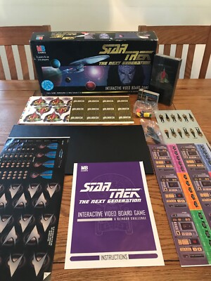 Star Trek Brettspiel Interaktiv VHS Video Next Generation MB Vintage Komplett